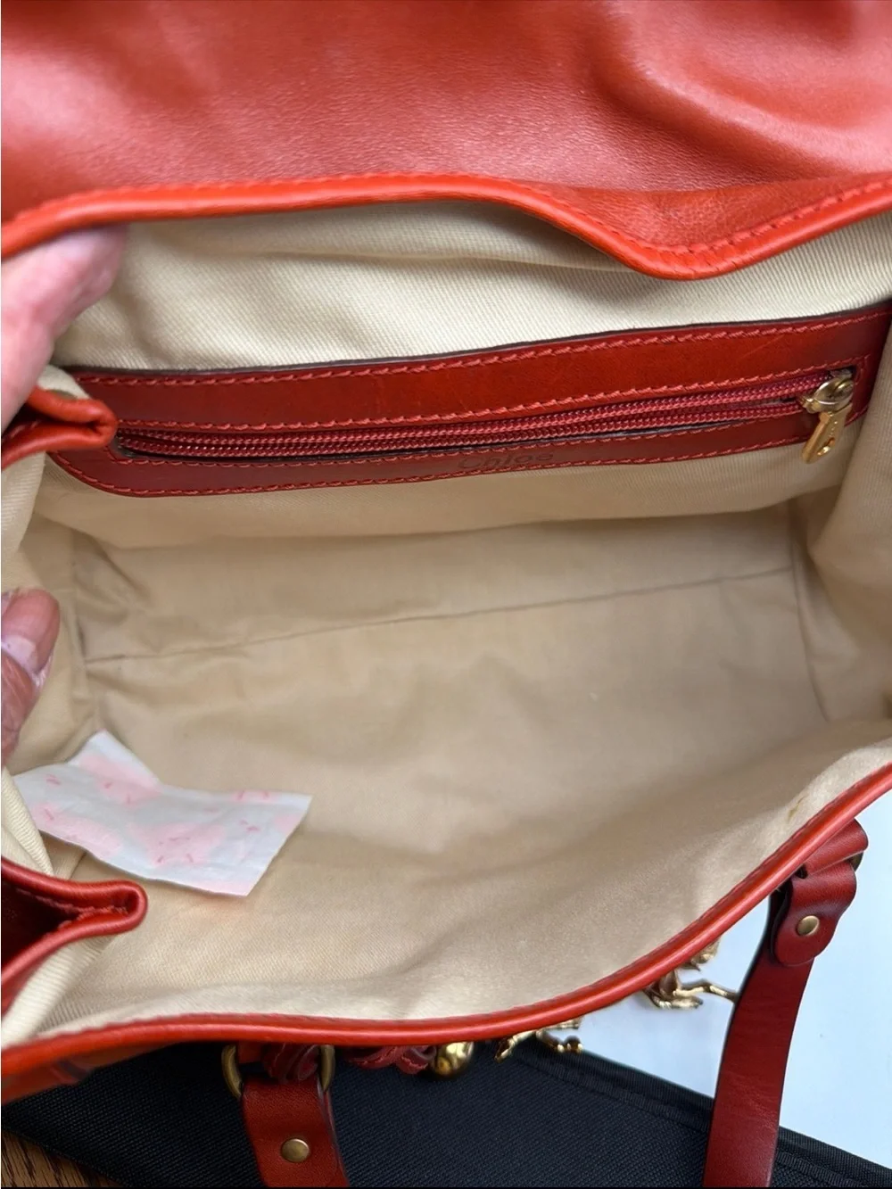 Chloé Kerala Red Leather Satchel with Gold Hardware